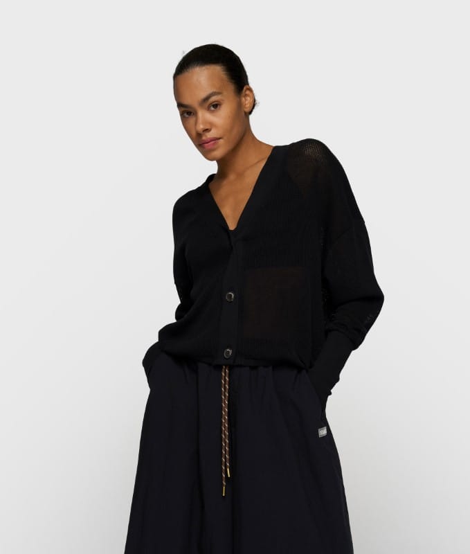 10 days 20-856-6202 V-Neck Cardigan Mesh